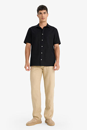 DeFacto %100 Keten Relax Fit Rahat Kesim Düz Paça Yazlık Pantolon C1117AX25SPBG732