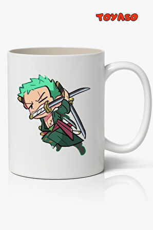 Roronoa Zoro One Piece Anime Temalı Beyaz Kupa Bardak Arkadaşa Sevgiliye Hediye
