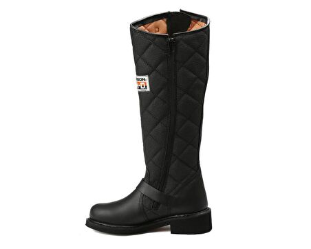 Black Hakiki Deri Kadın Bot & Bootie HD0777005803