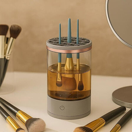 USB Şarjlı Makyaj Fırçası Temizleyici Aparat Hızlı Kurutmalı