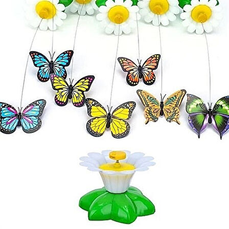 Pilli Hareketli Dönen Kelebek Kedi Oyuncağı, İnteraktif Egzersiz Oyuncağı