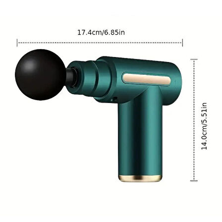 4 Başlıklı Şarjlı Mini Masaj Tabancası, Titreşimli Kas Gevşetme ve Masaj Aleti