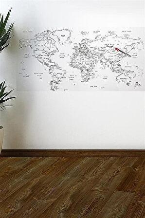 Yazılabilir Dünya Haritası Manyetik Duvar Stickerı 110 cm x 56 cm