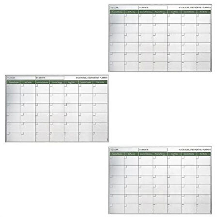 Manyetik Aylık Program Planlayıcı, Mıknatıslı Duvar Takvimi Yazı Tahtası 85x56 cm