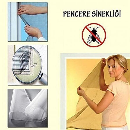 üm Pencere ve Kapılara Uyumlu Tek Kanat Sinekliği 70x125 cm Cırt Cırtlı