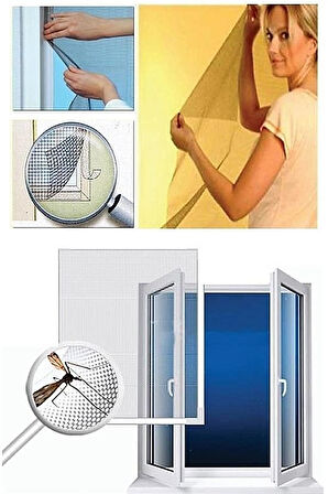 üm Pencere ve Kapılara Uyumlu Tek Kanat Sinekliği 70x125 cm Cırt Cırtlı