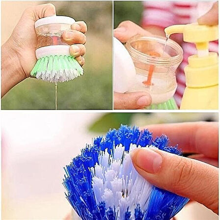 Deterjan Hazneli Bulaşık Yıkama Fırçası Pratik Bulaşık Süngeri