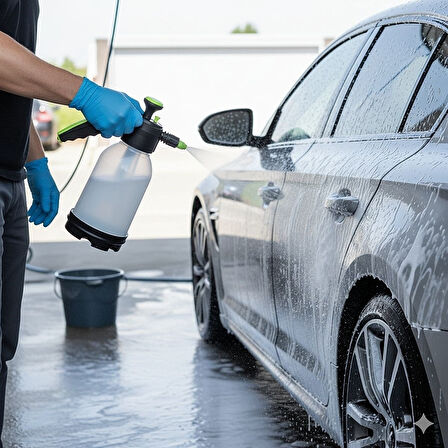 BUFFER® 2 Başlıklı Oto Köpük, Su Püskürtme ve Bitki Bakım Sulama Aleti Oto Yıkama Spreyi 2 Litre