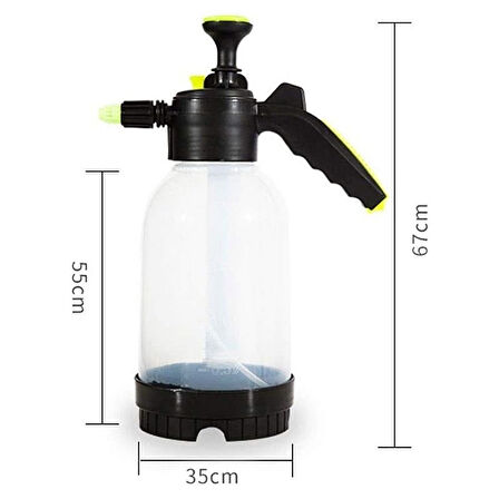 BUFFER® 2 Başlıklı Oto Köpük, Su Püskürtme ve Bitki Bakım Sulama Aleti Oto Yıkama Spreyi 2 Litre