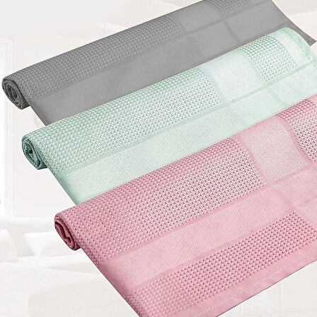 İz Bırakmayan Mikrofiber Temizlik Bezi 3’lü Set – Cam, Ayna ve Toz Alma