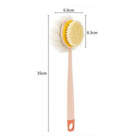 Uzun Saplı 2'si 1 Arada Banyo Fırçası ve Lifi