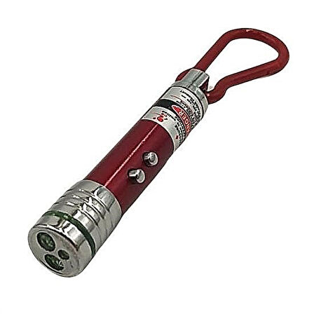 3 Fonksiyonlu Kedi Köpek Lazer Oyuncağı, Kırmızı Lazer, Beyaz LED Fenerli Anahtarlık