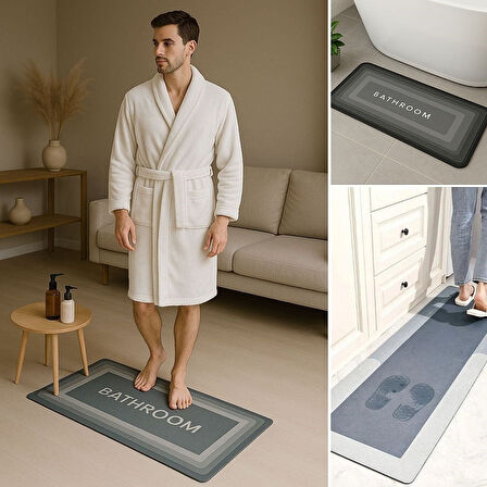 Yüksek Emici Kaymaz Tabanlı Uzun Banyo Paspası 40x120 cm