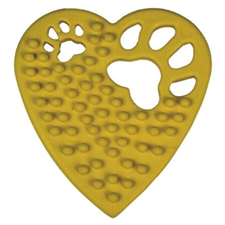 Kalp Şekilli Tırtıklı Çiğneme Oyuncağı (Diş Kaşıma ve Ağız Bakımı Aparatı)