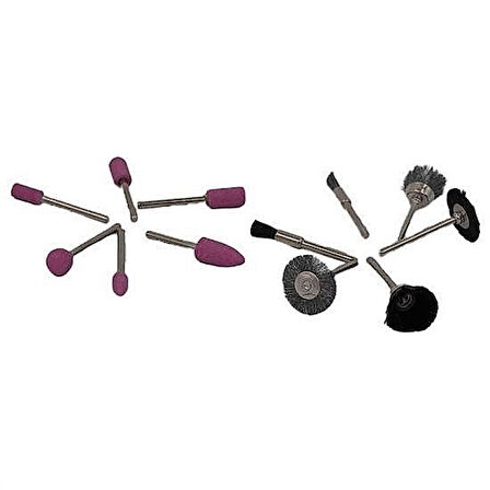 12 Parça Kalıpçı Taşlama ve Gravür Uçları Seti Tel Fırçalı