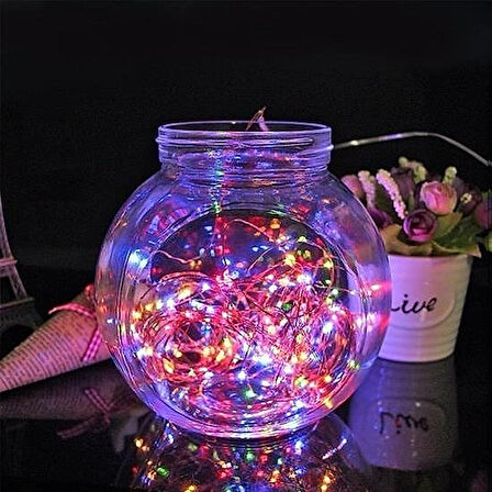 5 Metre 100 Ledli Pilli RGB Peri Led Işık Dekoratif Aydınlatma
