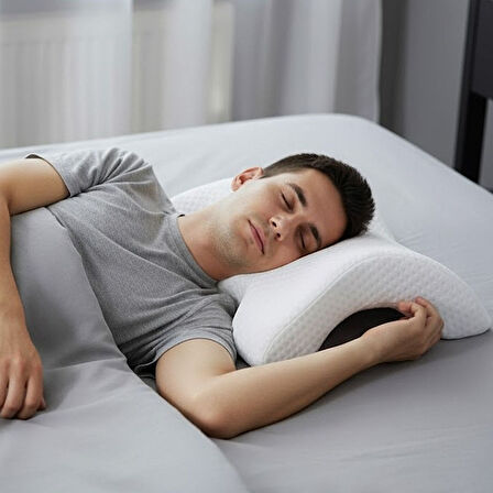 Kavisli Visco Destek Yastığı - Yıkanabilir Kılıflı Bel, Boyun ve Bacak Yastığı