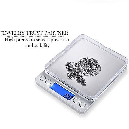 Dijital Hassas Mutfak Terazisi 2000 Gr Kapasiteli 0.1 Gr Hassasiyet