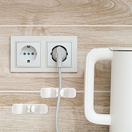 6'lı Yapışkanlı Kablo Toparlayıcı Klips (Mutfak Cihazları ve Tezgah Düzenleyici)