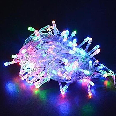 10 Metre 100 Ledli RGB Işık Zinciri 8 Fonksiyonlu Dekoratif Aydınlatma