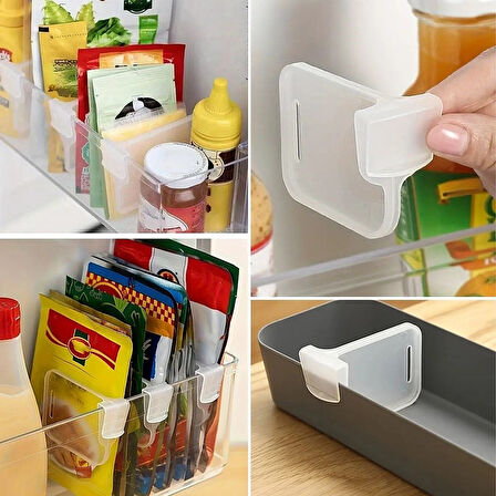 10’lu Şeffaf Buzdolabı Yan Kapı Düzenleyici Dolap İçi Bölümleyici Aparat