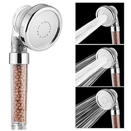 %50 Su Tasarruflu Arıtmalı Doğal Taşlı Banyo Duş Başlığı