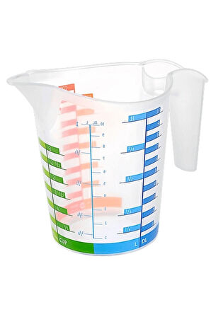 500 ml Dereceli Sert Plastik Mutfak Ölçü Kabı (Renkli)