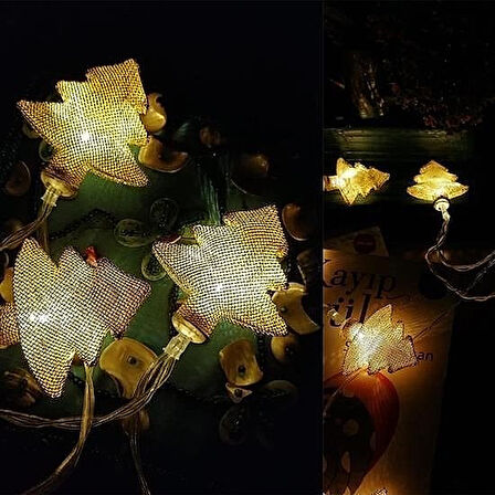 Metal Örgülü Çam Ağacı Şeklinde Şerit Led Işık Zinciri – 2 Metre Günışığı