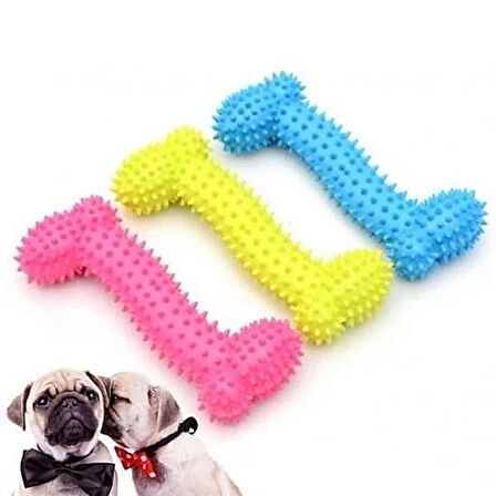 Tırtıklı Yüzeyli Küçük Plastik Kemik Köpek Oyuncağı, Diş Temizleyici Isırma Oyuncağı