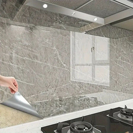 Mermer Desenli Kendinden Yapışkanlı Sticker Folyo Atina Grisi 60x500 cm