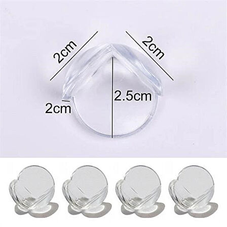 Bebek Çocuk Şeffaf Yapışkanlı Güvenlik Köşe Koruyucu 4 Adet