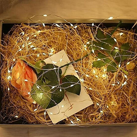 Peri Led Işık 5 Metre (Sarı) Pilli Aydınlatma Şerit Saçak Süsleme