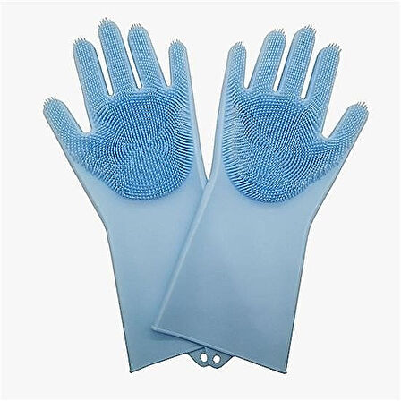 Isıya Dayanıklı Silikon Bulaşık ve Temizlik Eldiveni – Fırçalı