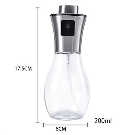 Spreyli Püskürtmeli Cam Şişe Yağdanlık Limonluk Sirkelik Sosluk 200 ml