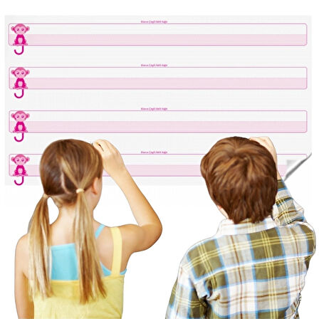 Statik Akıllı Yazı Tahtası 100x56 cm Yeni Müfredata Uyumlu Kılavuz Çizgili