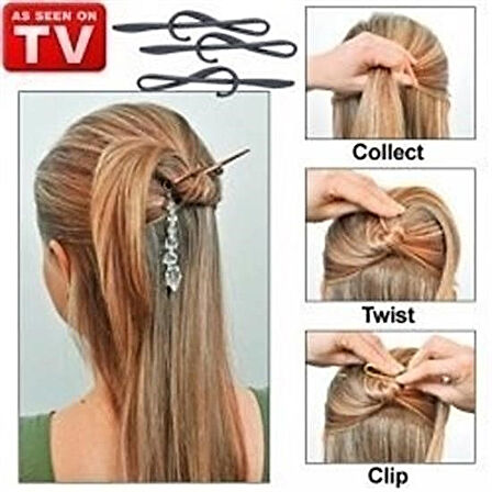 Kolay Saç Toplama ve Örgü Yapma Tokası Saç Şekillendirme Seti Topuz Model Aparatı