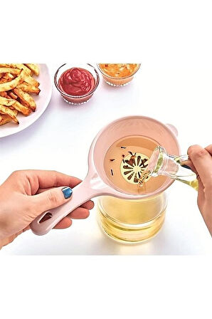 Pratik İnce Elekli Sıvı Yağ Süzgeci Mutfak Gereci