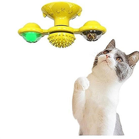 Vantuzlu Dönen Fırıldak Kedi Oyuncağı, Ödül Mama Toplu İnteraktif Oyuncak