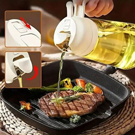 2'si 1 Arada Spreyli ve Dökücülü Cam Yağdanlık Şişesi (300 ml)