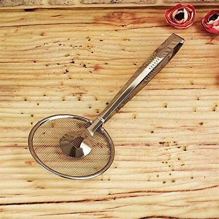 Paslanmaz Çelik Süzgeçli Kızartma ve Haşlama Maşası 2’si 1 Arada