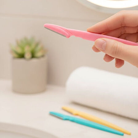 Hassas Ciltler İçin 3'lü Kaş Usturası Seti Yüz Tüy Alma Bıçağı