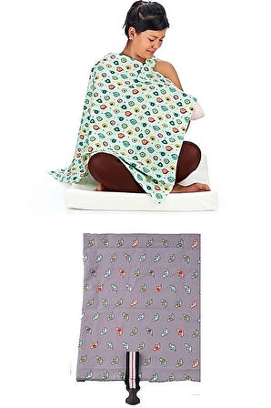 Kullanışlı Bebek Emzirme Önlüğü Kuş Desenli %100 Pamuk