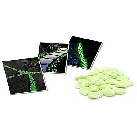 Gece Karanlıkta Parlayan Fosforlu Dekoratif Çakıl Taşları – 50 Adet