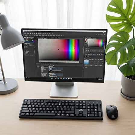 Sessiz Tuşlu Kablosuz Q Klavye ve Mouse Seti (Ofis ve Ev Tipi)