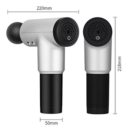 6 Seviyeli Titreşimli ve 4 Başlıklı Şarjlı Masaj Tabancası – Büyük Boy