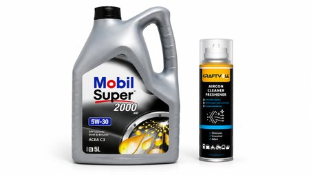 MOBİL SÜPER 2000 XE ACEA C3 5W-30 DPF MOTOR YAĞI 5 Litre + Klima Bombası 200 ml