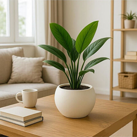Omnipazar SO-KURS1 Dekoratif Modern Yuvarlak Küre Saksı 7.5 litre No 1 