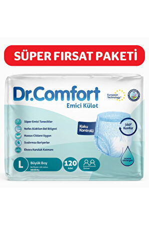 Emici Külot Hasta Bezi Large Beden - 4 Paket - (120 Adet)