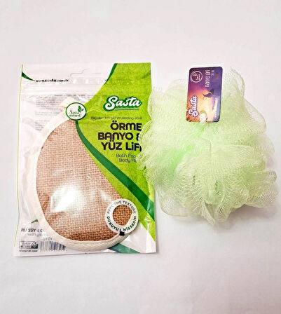 Örme Banyo ve Yüz Lifi  İkili Set