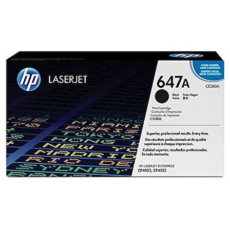 HP CE260A (647A) Siyah Black Orjinal Toner - CP4525dn / CP4525n KUTU HASARLI